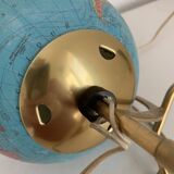 Vintage 1970s Taride tripod globe with gilded glass world map - 23 cm