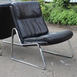Paire de fauteuils Lange Drabert en cuir 1970