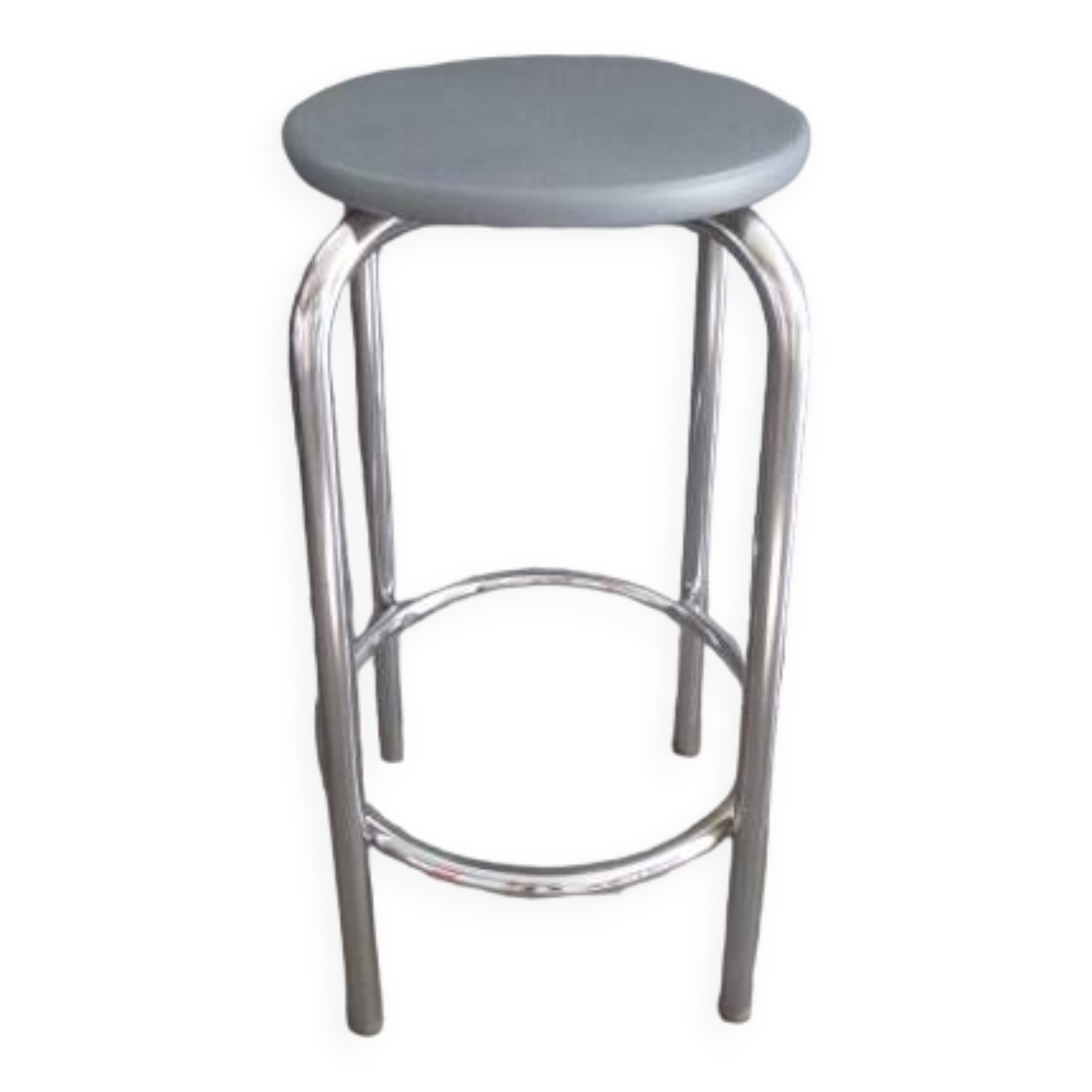 Vintage bar stool - chrome metal and wood