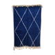 Moroccan Berber carpet Beni Ouarain intense blue with white diamonds 2,51x1.65m