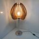 Lampe scandinave vintage bois et métal chromé