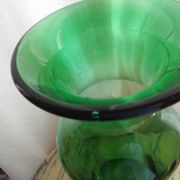 Blown glass vase, bottle green