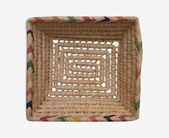 Corbeille en raffia année 90