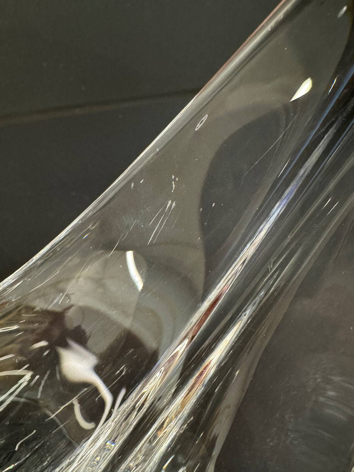 Large vintage sculptural crystal platter from the 1950s/60s