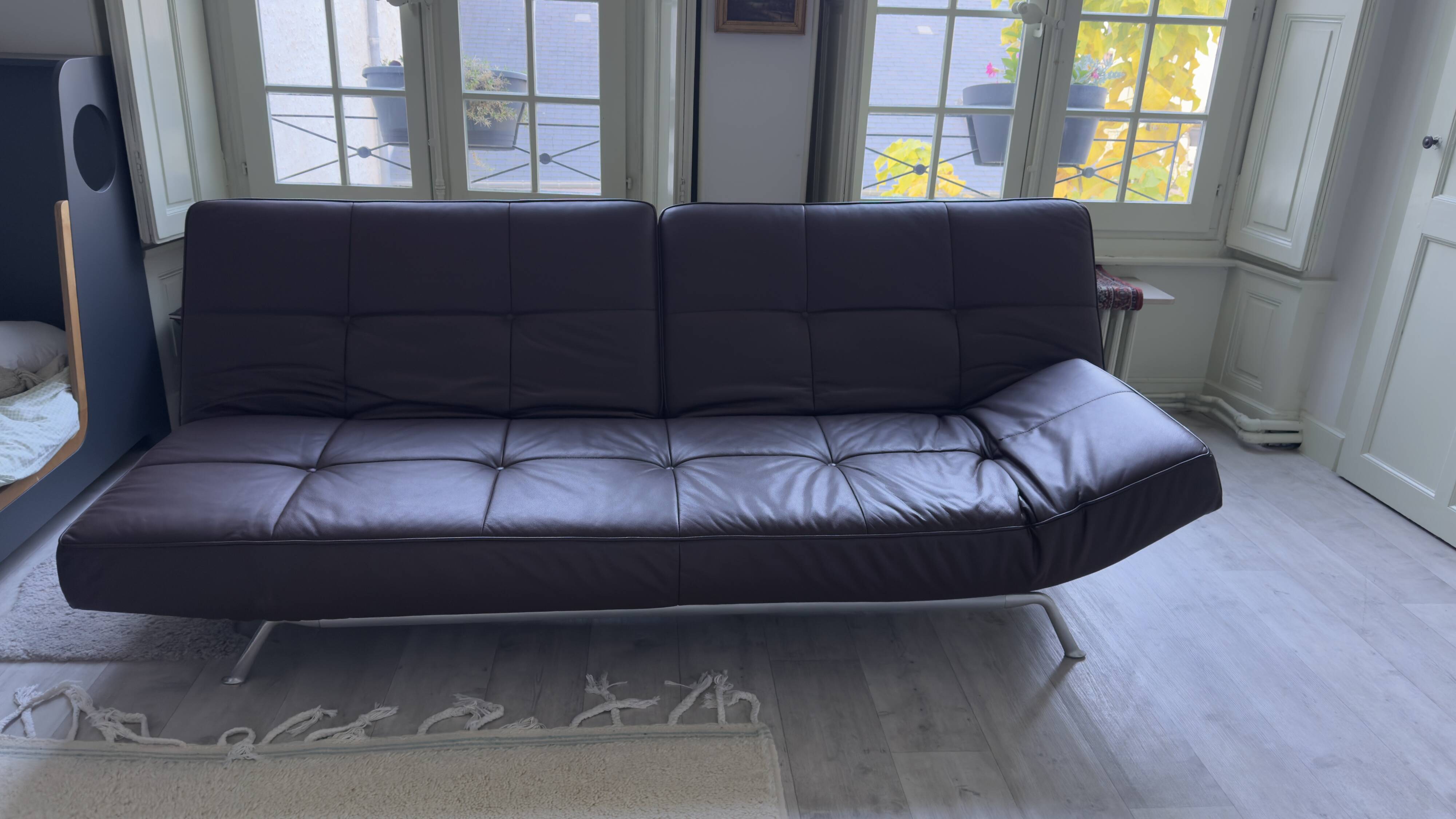 Cinna Mourgue Pascal 3-seater brown leather sofa