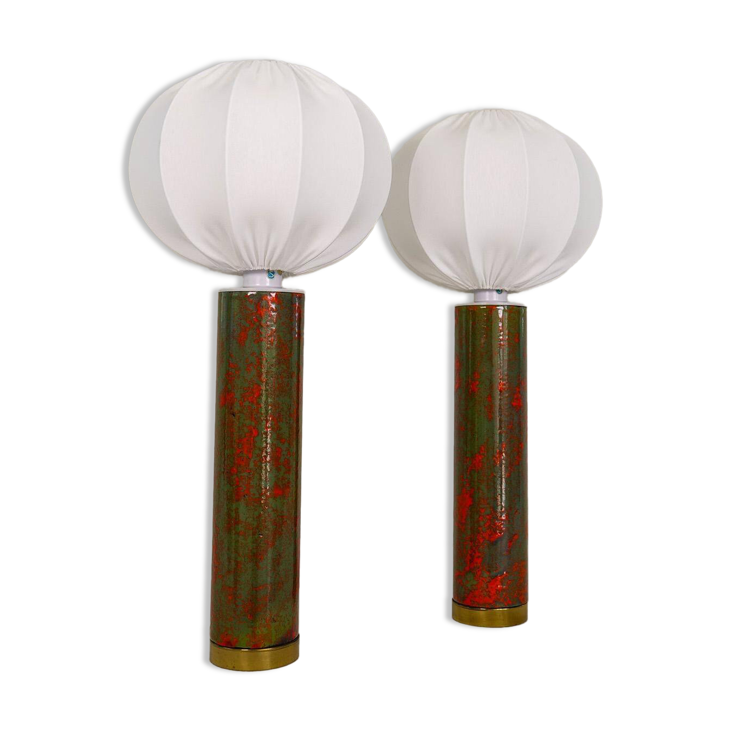 Rare and large ceramic table lamps from the mid-century, Sweden, 1960s.