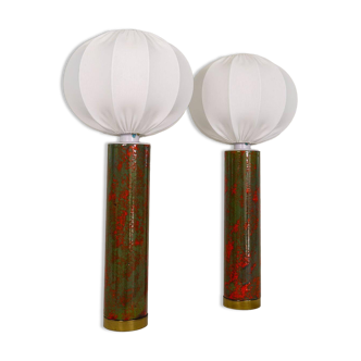 Rare and large ceramic table lamps from the mid-century, Sweden, 1960s.
