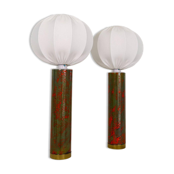 Rare and large ceramic table lamps from the mid-century, Sweden, 1960s.