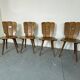 Chaises de salle à manger en chêne brutalisme vintage, années 1960, ensemble de 4.