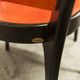Table and 6 armchairs Baumann Diese, design Pagnon Pelhaître, Wenge color and red,