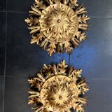 Set of 2 Large Florentine Chandelier Ceiling Lamps  by Banci Firenze Italy Regency Hollywood Style