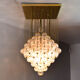 Venini mid century italian flushmount murano glass bubbles and brass chandelier