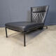 Vintage black leather chaise longue by Peter Mally for Cor, 1990s