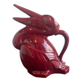 Poët Laval ceramic zoomorphic pelican pitcher