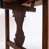 Foldable winemaker's table in solid oak - Ø 90cm