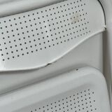 perforated metal folding chairs, vintage design from the 1970s