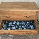 Solid raw walnut sauteuse chest of drawers
