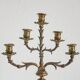 Vintage gilded brass 5-spoke chandelier