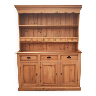 Large pine dresser with three doors and eight drawers