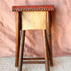 Vintage folding stool Leather & Wood Curule style