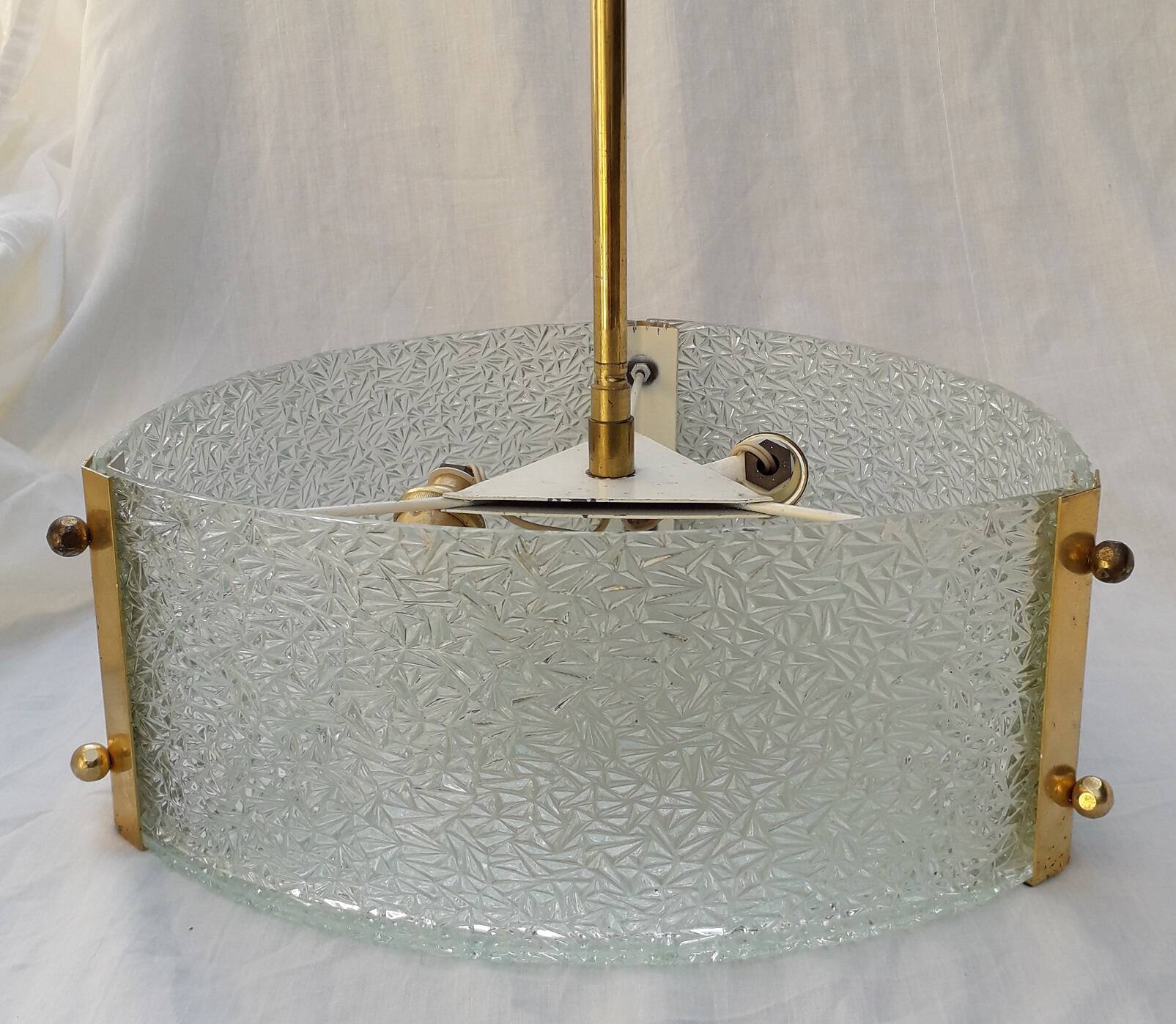 1970s glass pendant light