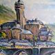 Landscape village old gouache bridge / paper 65/50cm