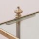 Neoclassical magazine rack in mahogany and brass