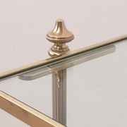 Neoclassical magazine rack in mahogany and brass