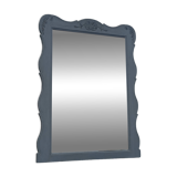 Antique Louis XV style mirror in solid oak with grey patina, 131cm.