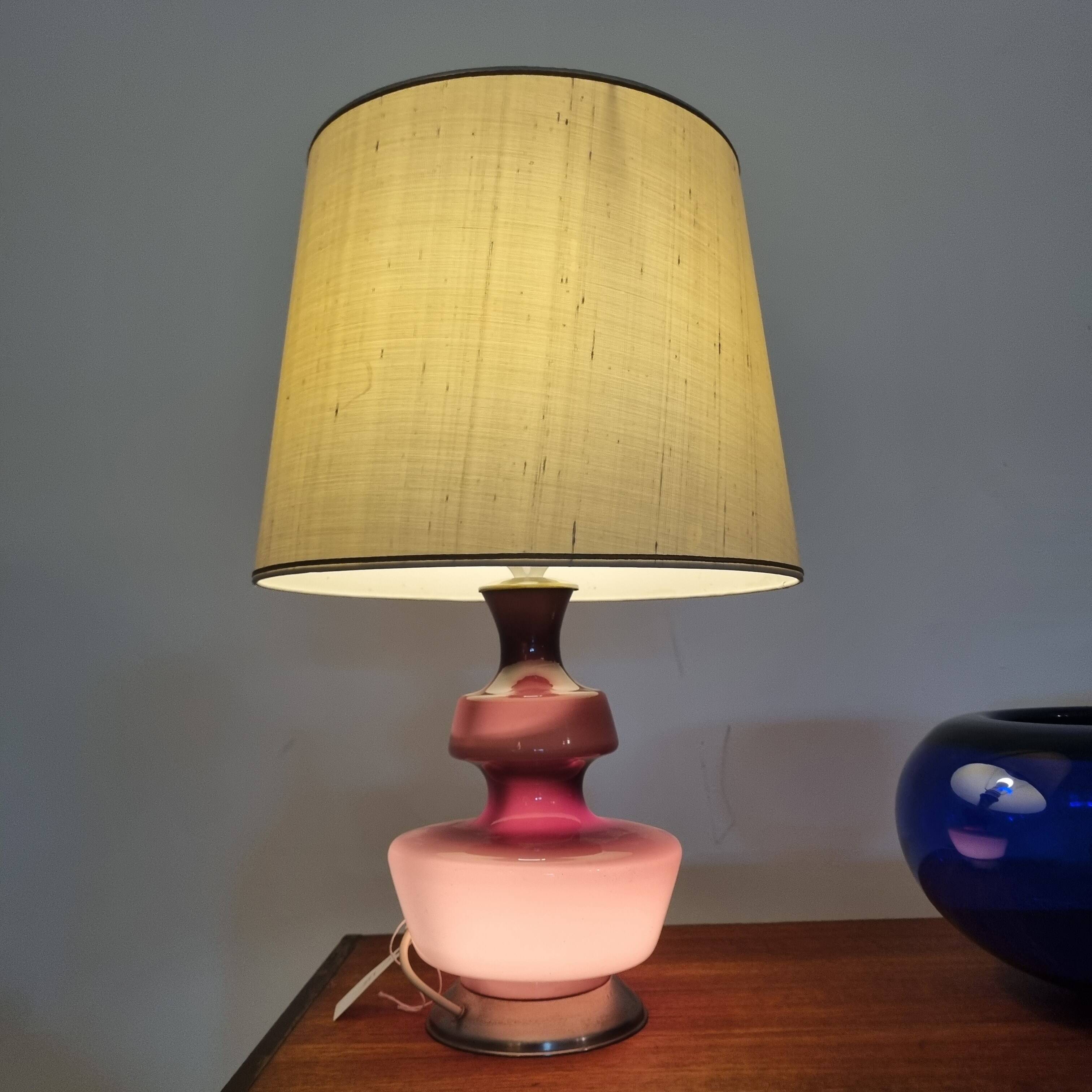 Danish Glass Table Lamp from Holmegaard 1960s