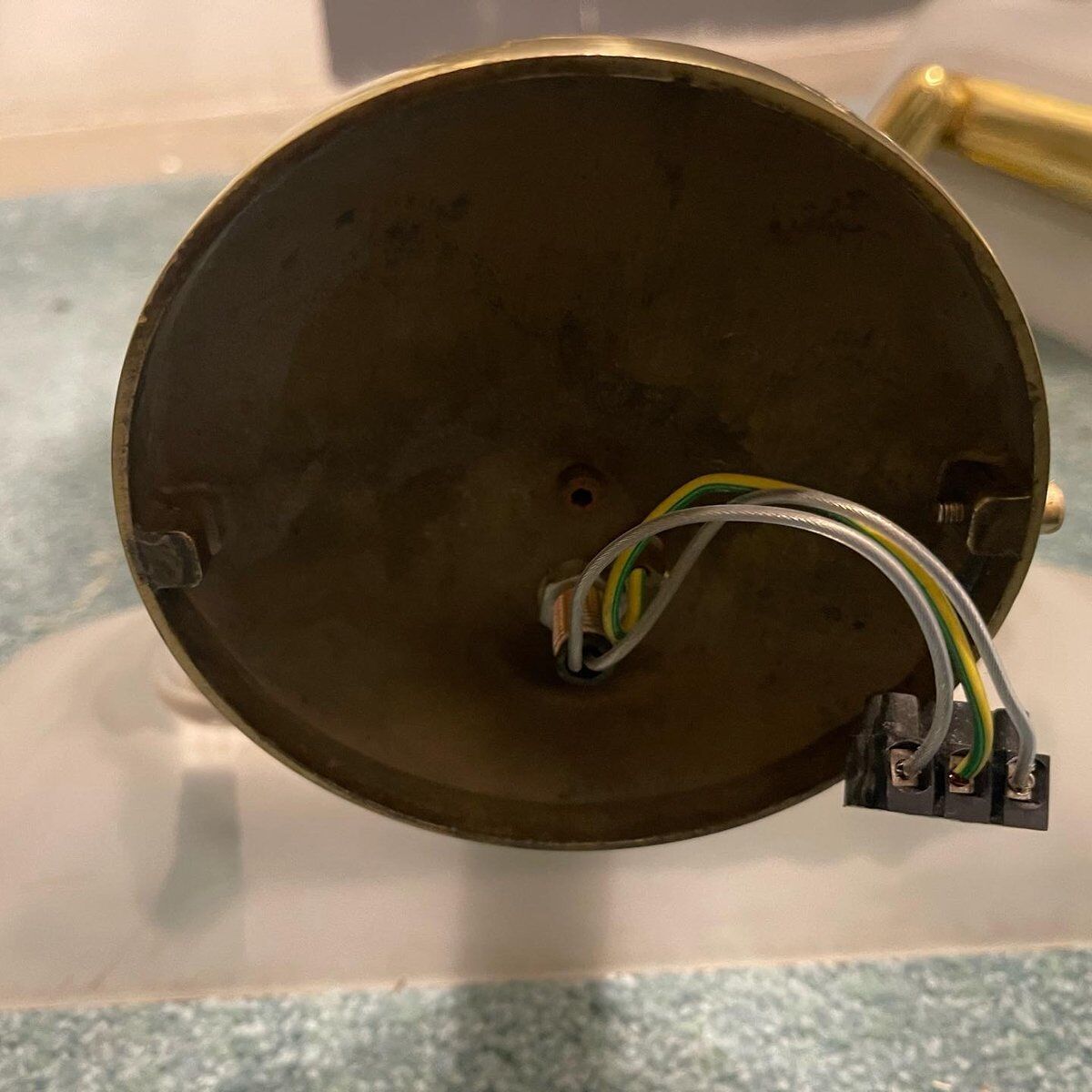 Brass Satinated Glass Sconces, 1980s, Set of 2