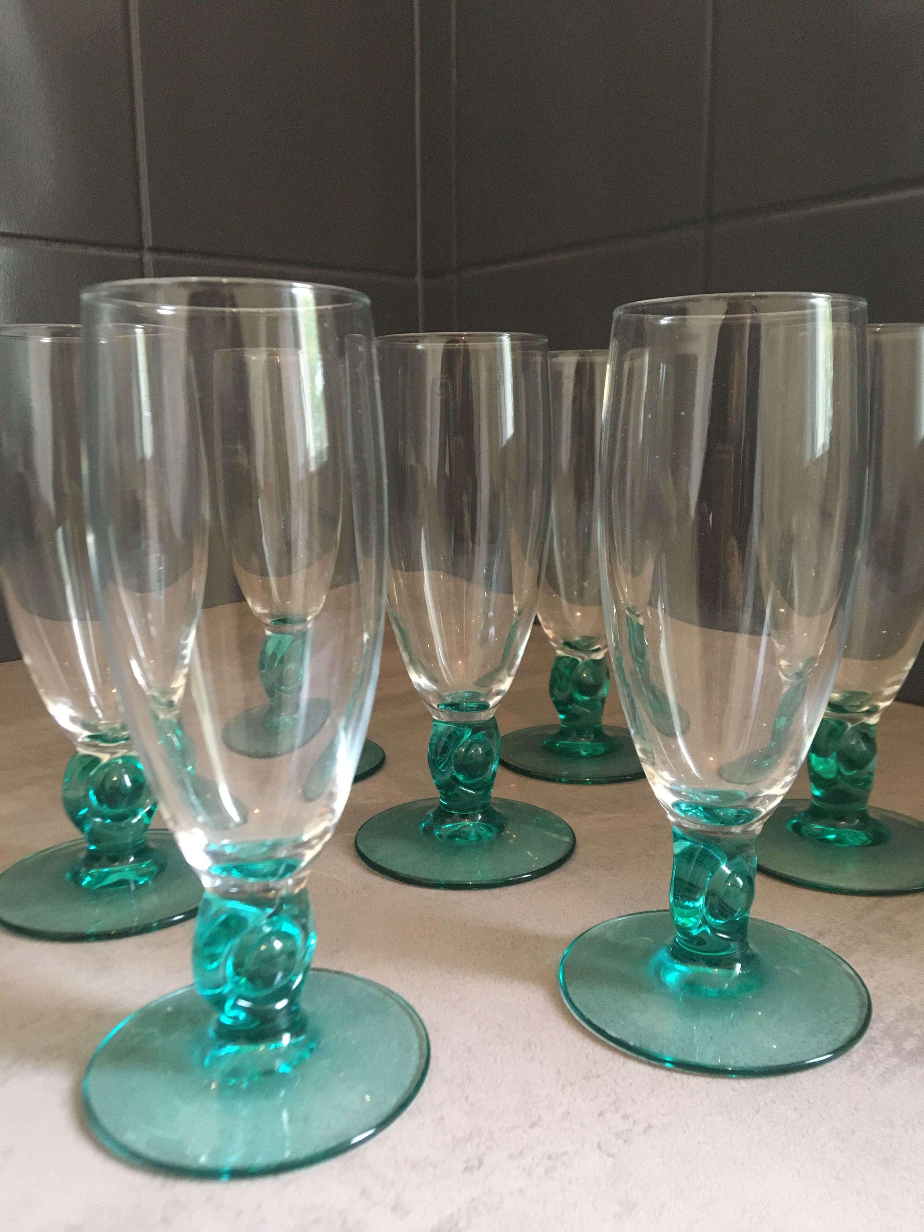 7 verres Luminarc bleu turquoise