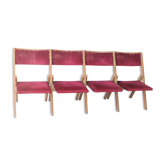 Rangée de 4 chaises de théâtre