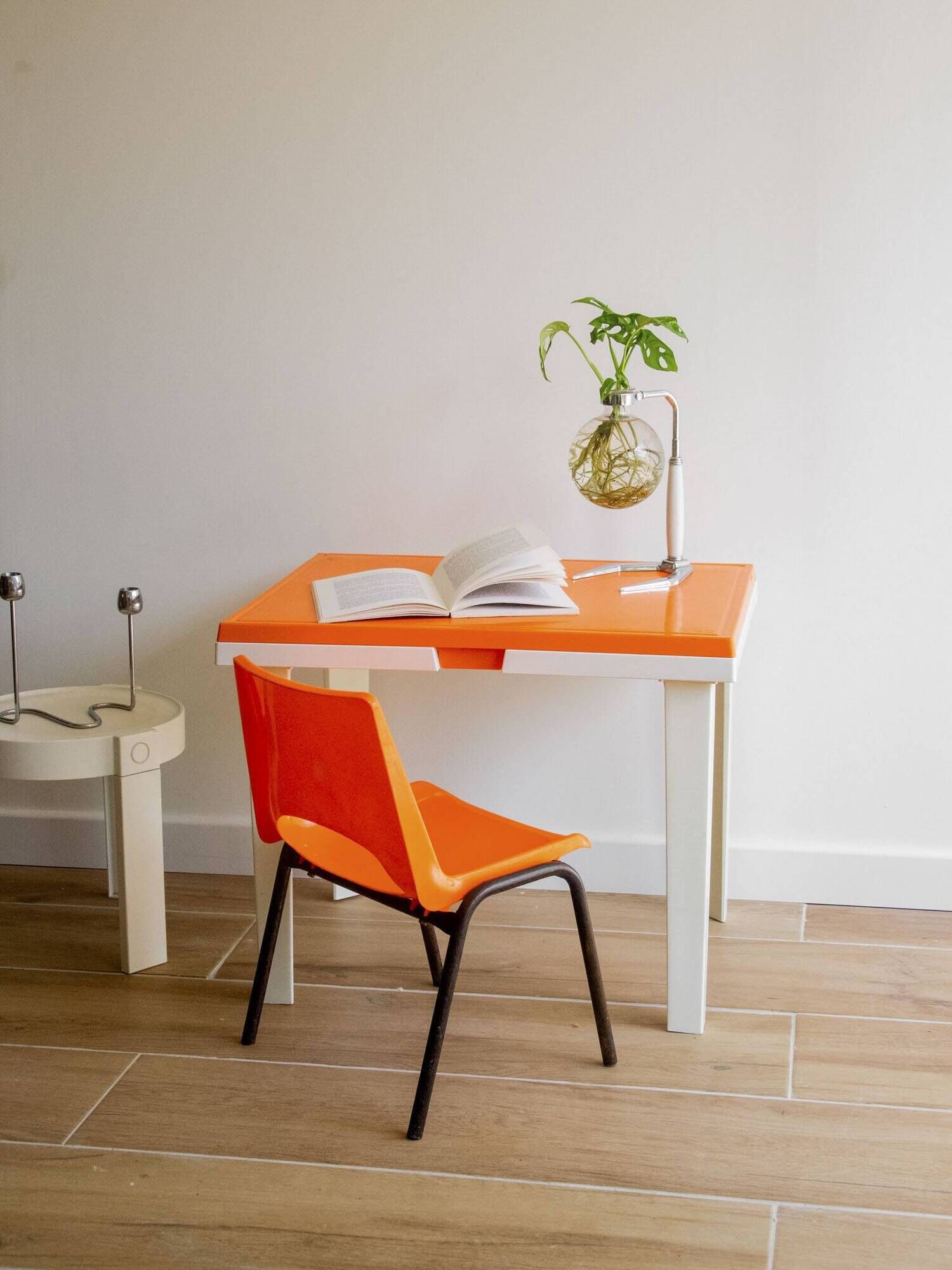 Vintage orange children's chair from the seventies.