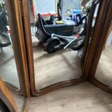 Art Deco style solid wood triptych mirror