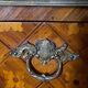 Pair of bedside tables Louis XV style marquetry with shamrocks and XXth bronze