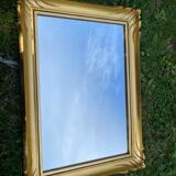 Vintage rectangular mirror in gilded wood h49 xl35