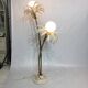 Two branch palm tree floor lamp 1970s italian hollywood regency brass