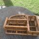 Bamboo and rattan shelf, designer and vintage, to hang or place