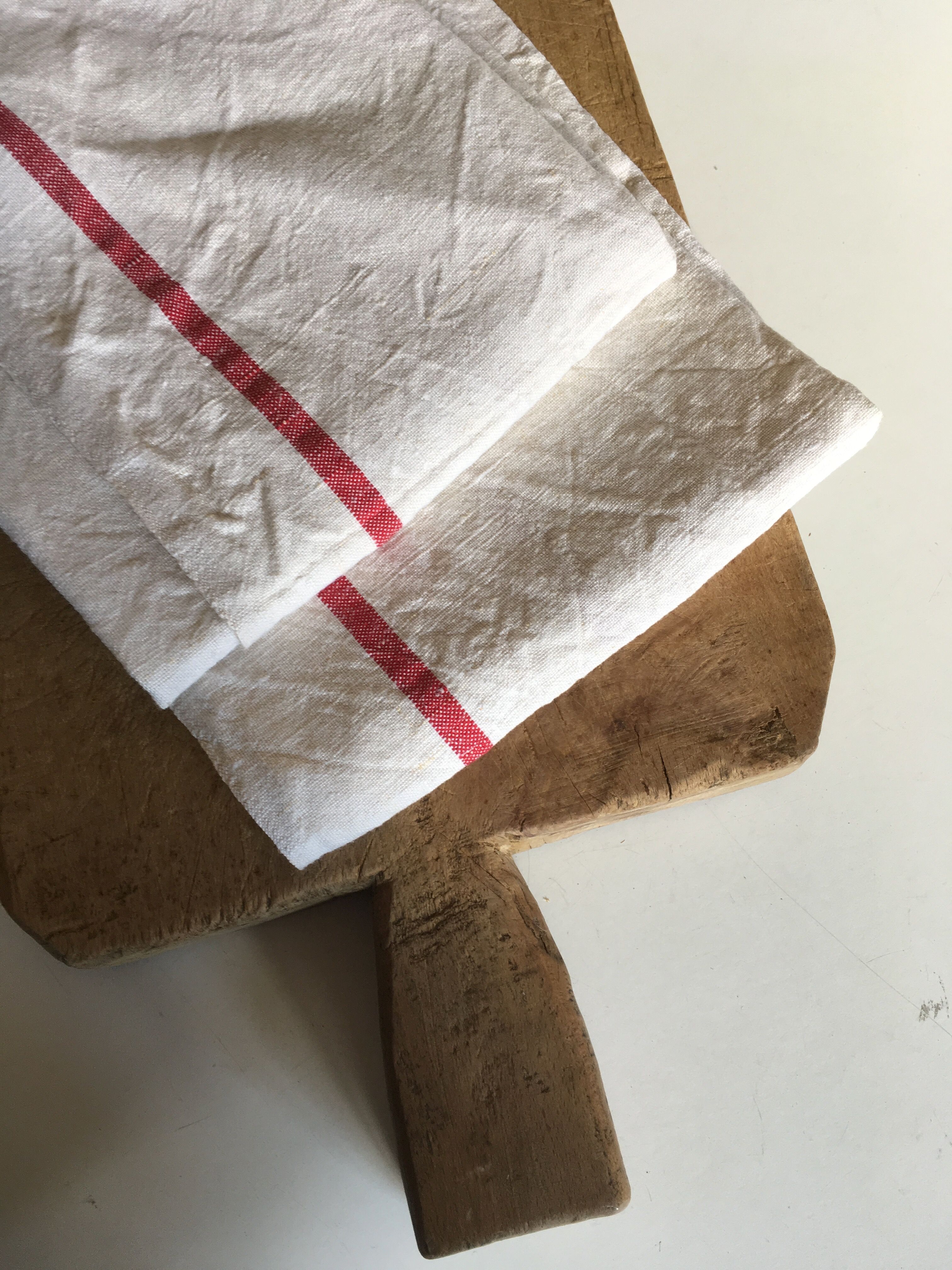 Pair of old towels linen and raw hemp