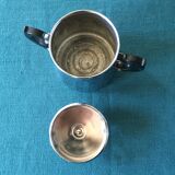 Art Deco sugar in chrome copper and signed minnow