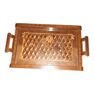 Marquetry serving tray.