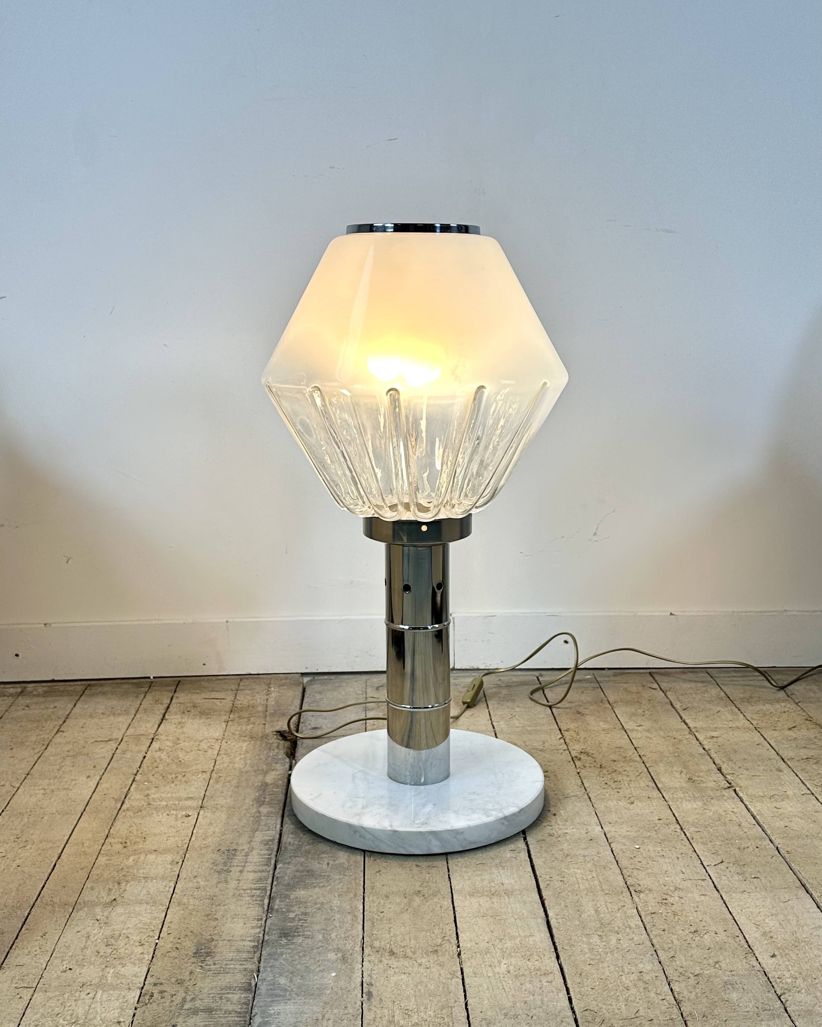 Diamond lamp in Murano glass, Italy 1970