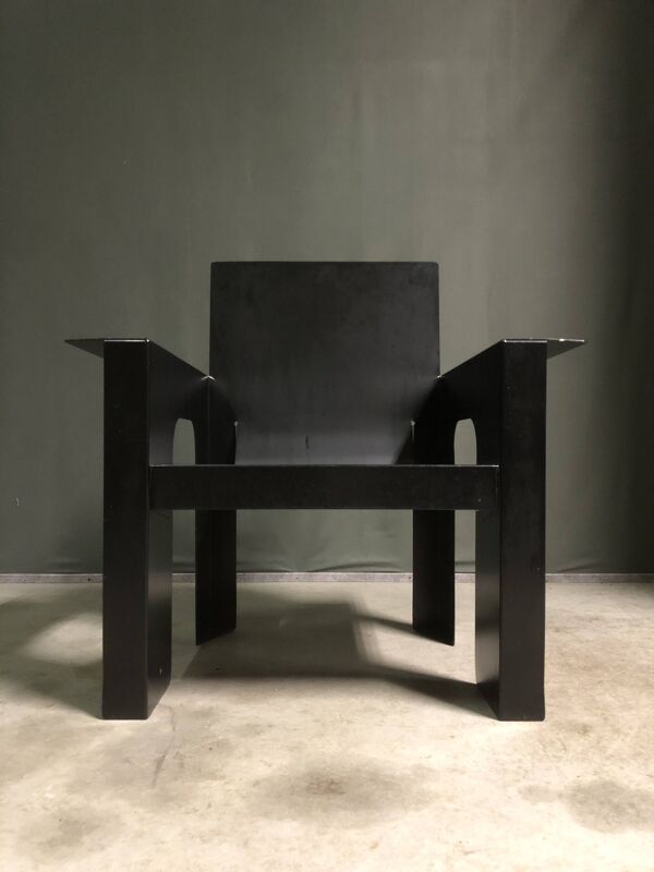 Rare fauteuil rietveld par giandomenico belotti pour alias, 1984