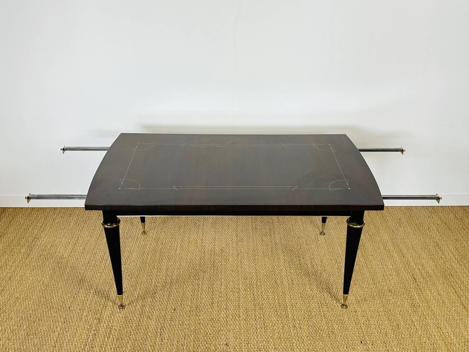French Art Deco dining table in Macassar from 1940.