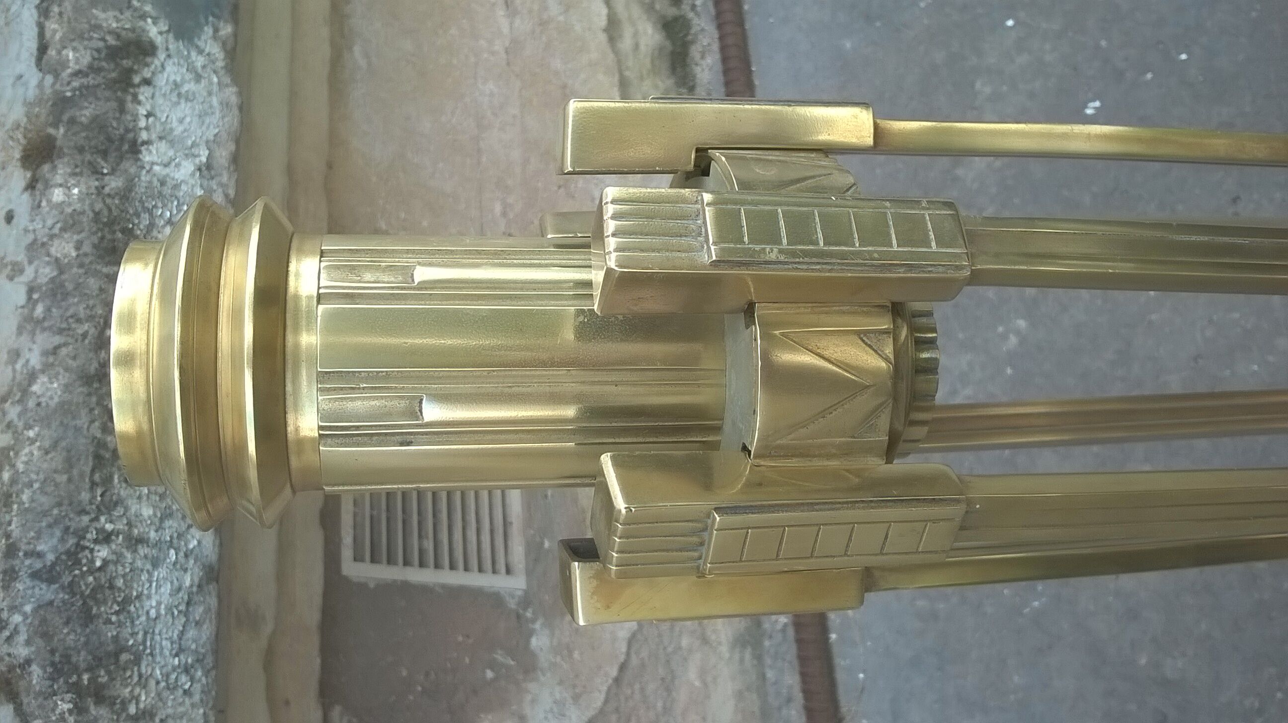 Bronze chandelier and brass art deco period