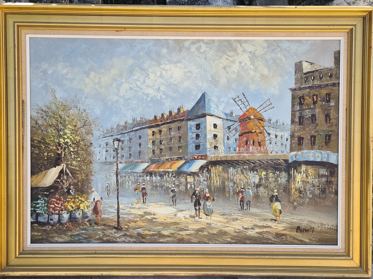 Painting on canvas "The Moulin Rouge" by C.Burnett