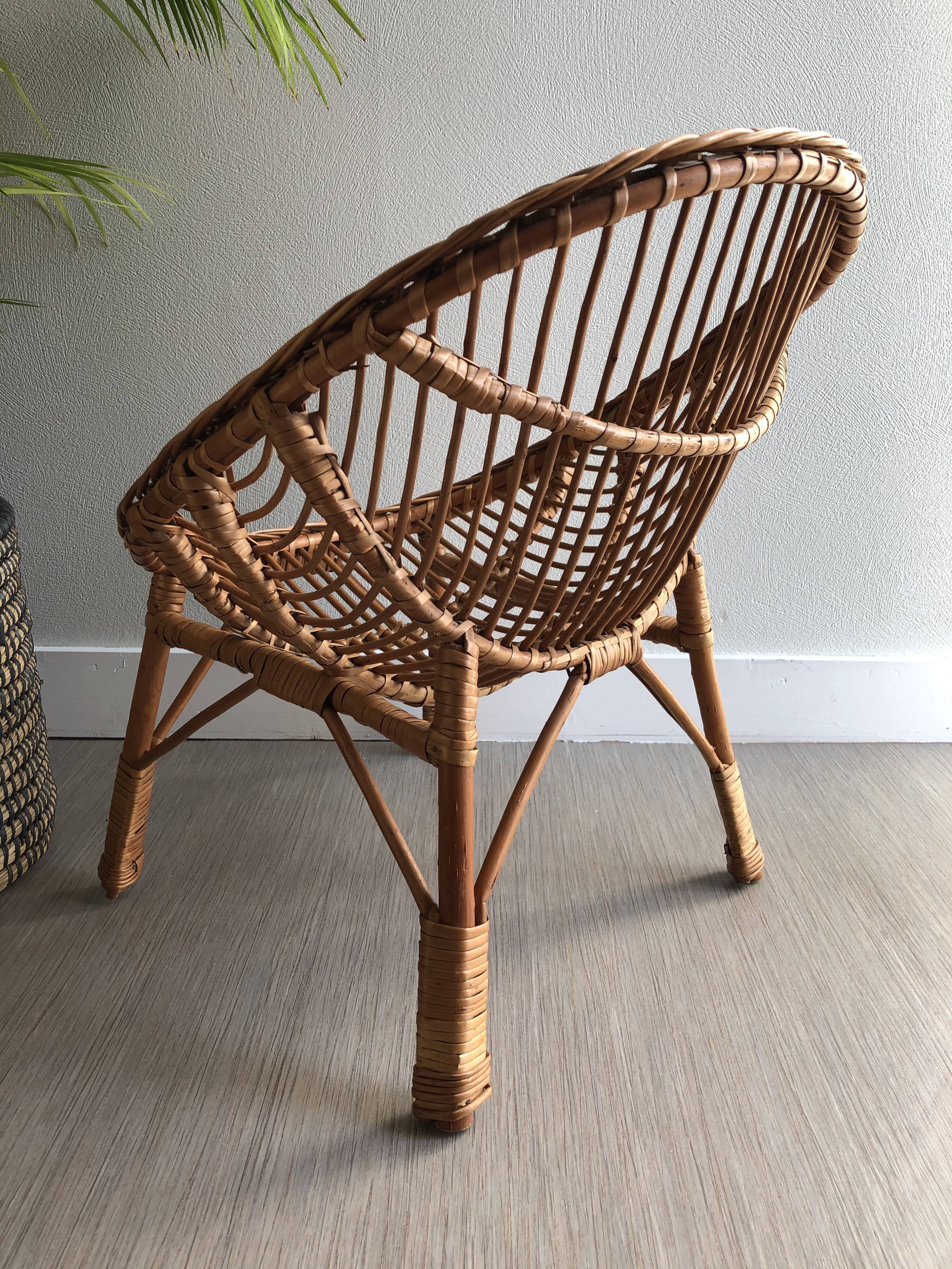 Vintage rattan armchair