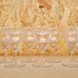 Service de 10 verres à vin en cristal ciselé