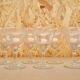 Service of 10 chiseled crystal wine glasses